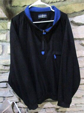Golf Jacket - Black w/Blue Long Sleeve Golf Quarter Zip Size 3XL Arnold Palmer